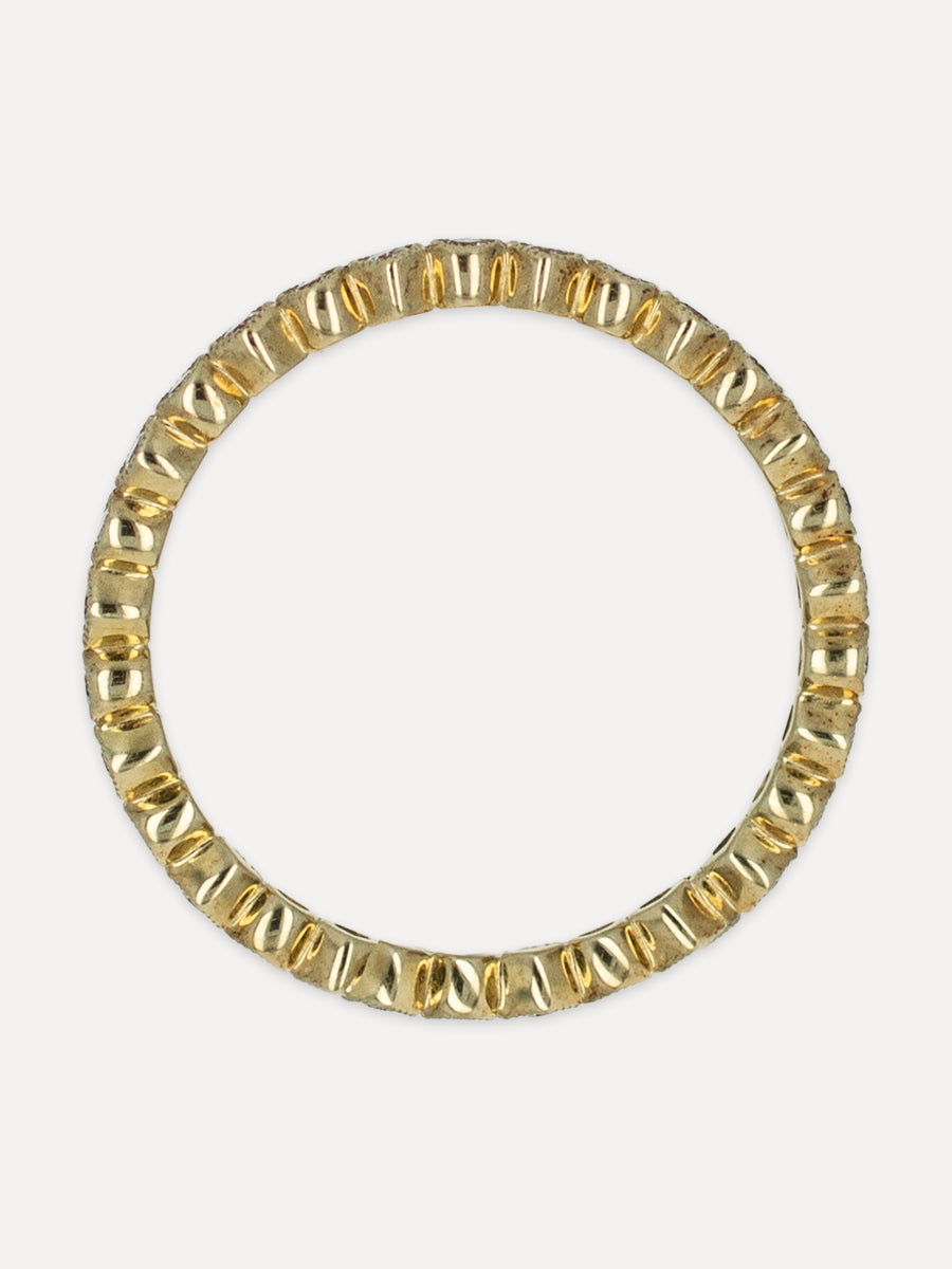 14K Hexagon Eternity Diamond Stackable Band