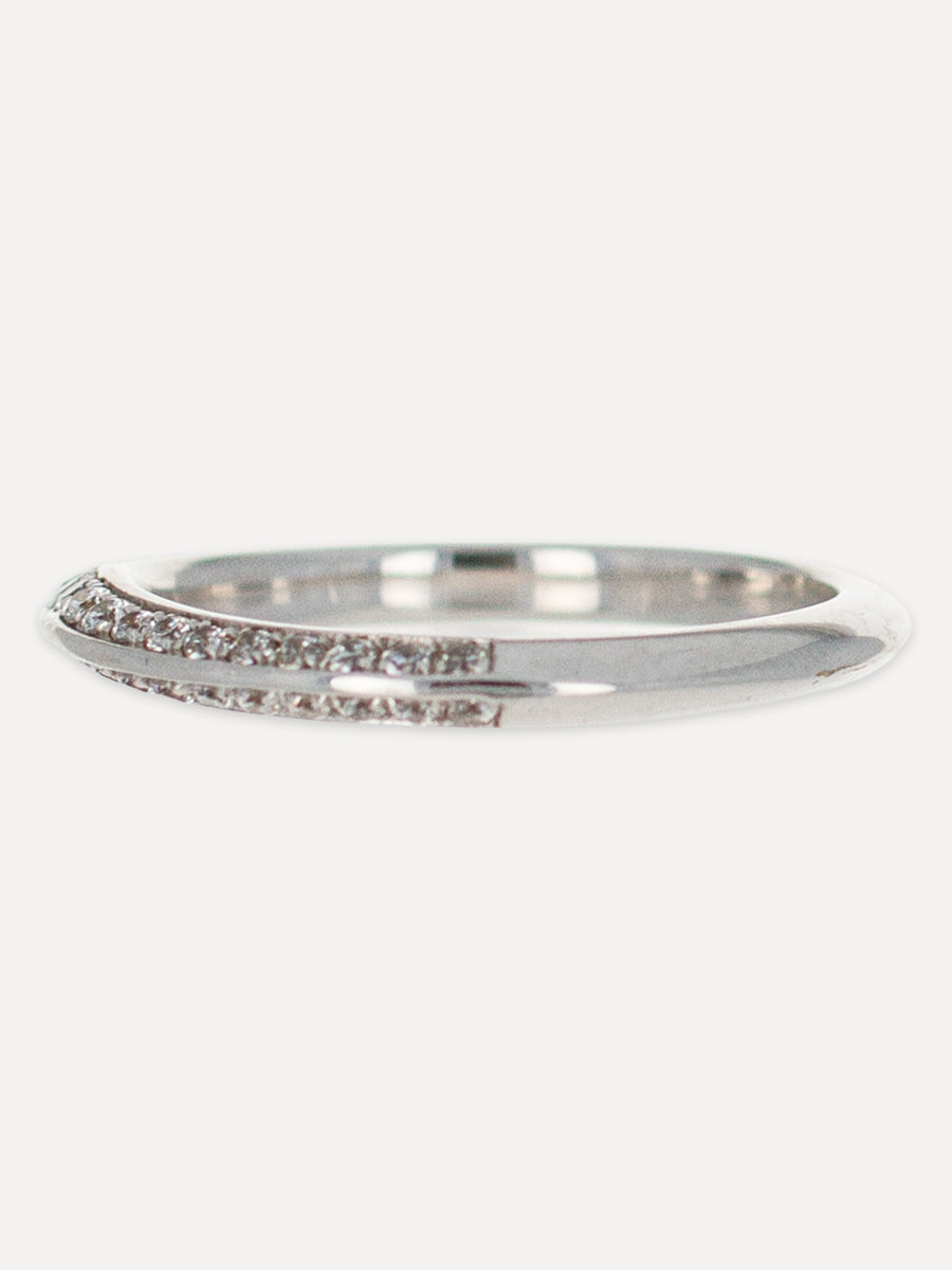 14K Knife Edge Diamond Stackable Band