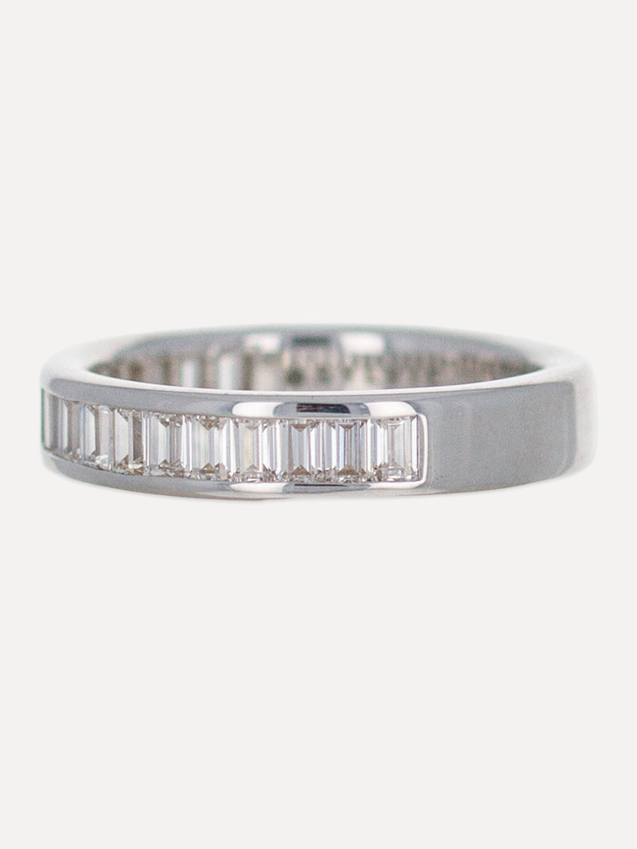18K SImone Channel-Set Baguette Diamond Band