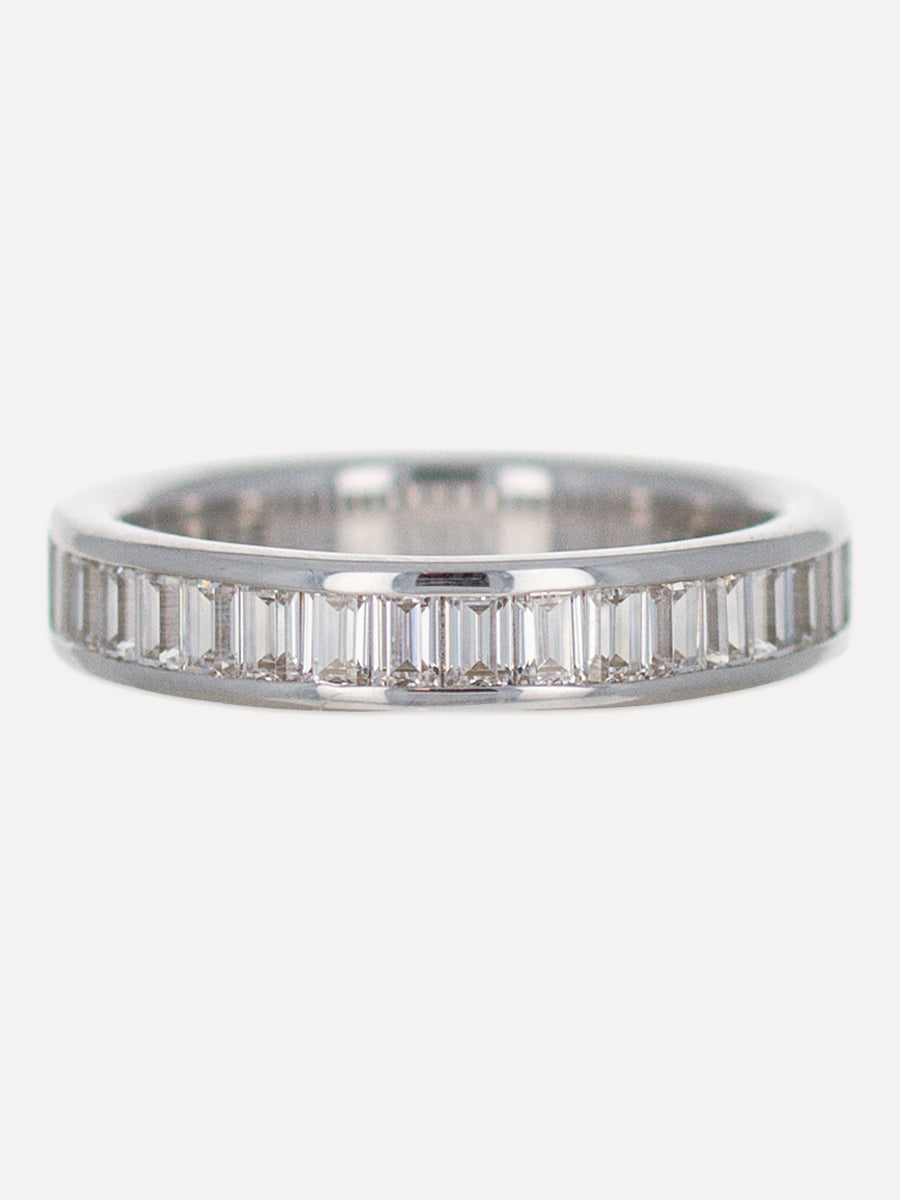 18K SImone Channel-Set Baguette Diamond Band
