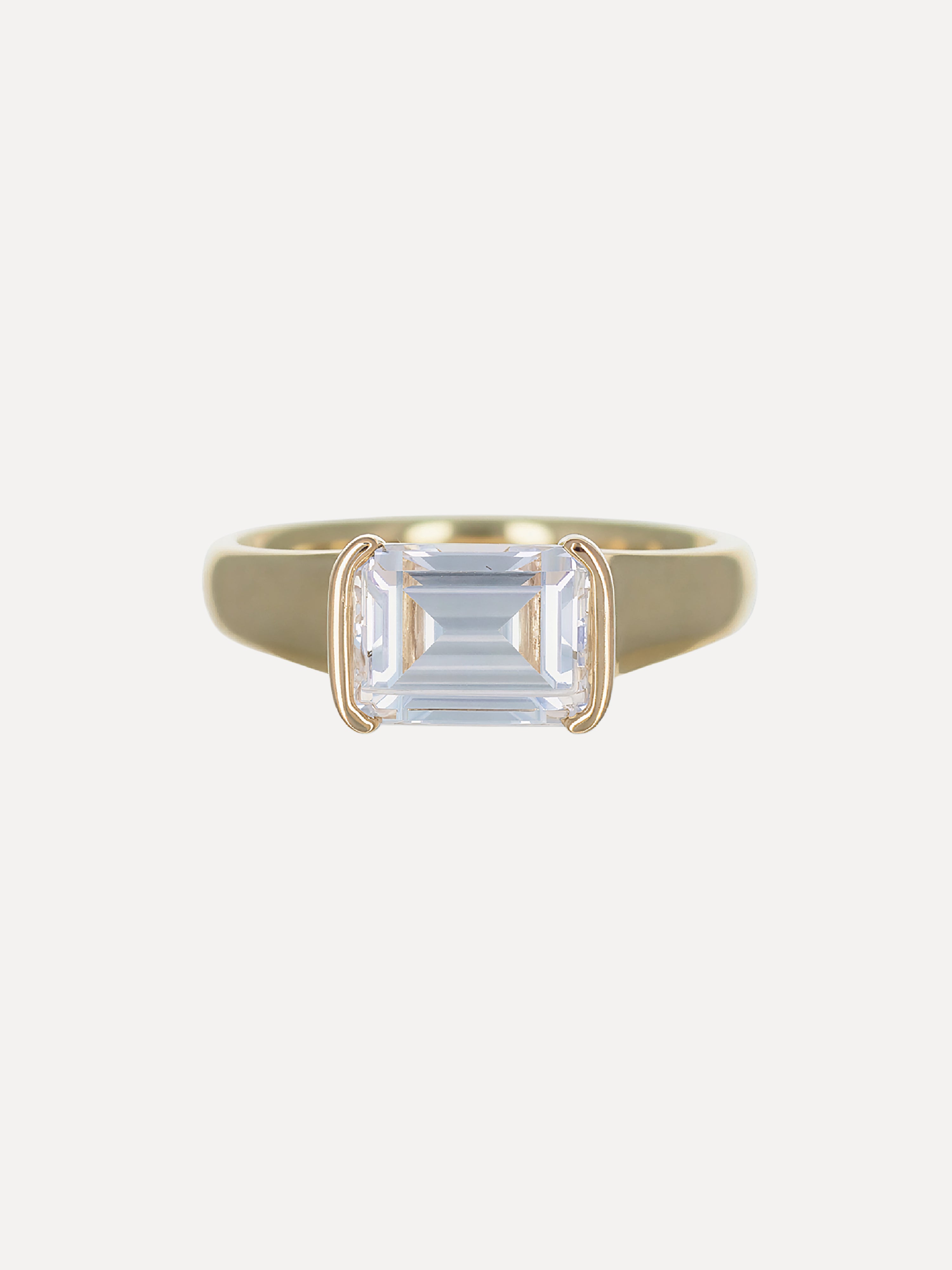 14K East-West Half Bezel Diamond Engagement Ring
