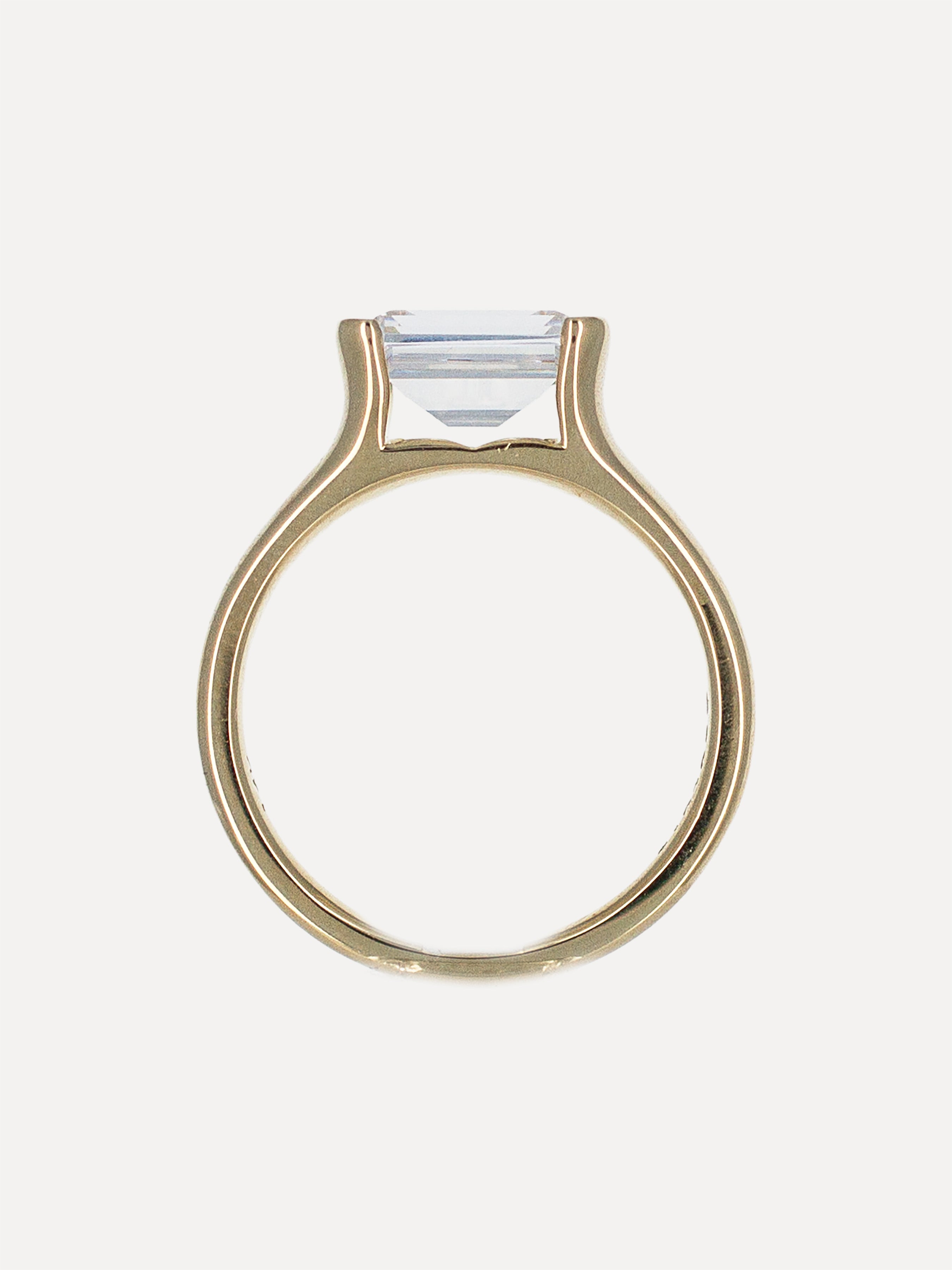 14K East-West Half Bezel Diamond Engagement Ring