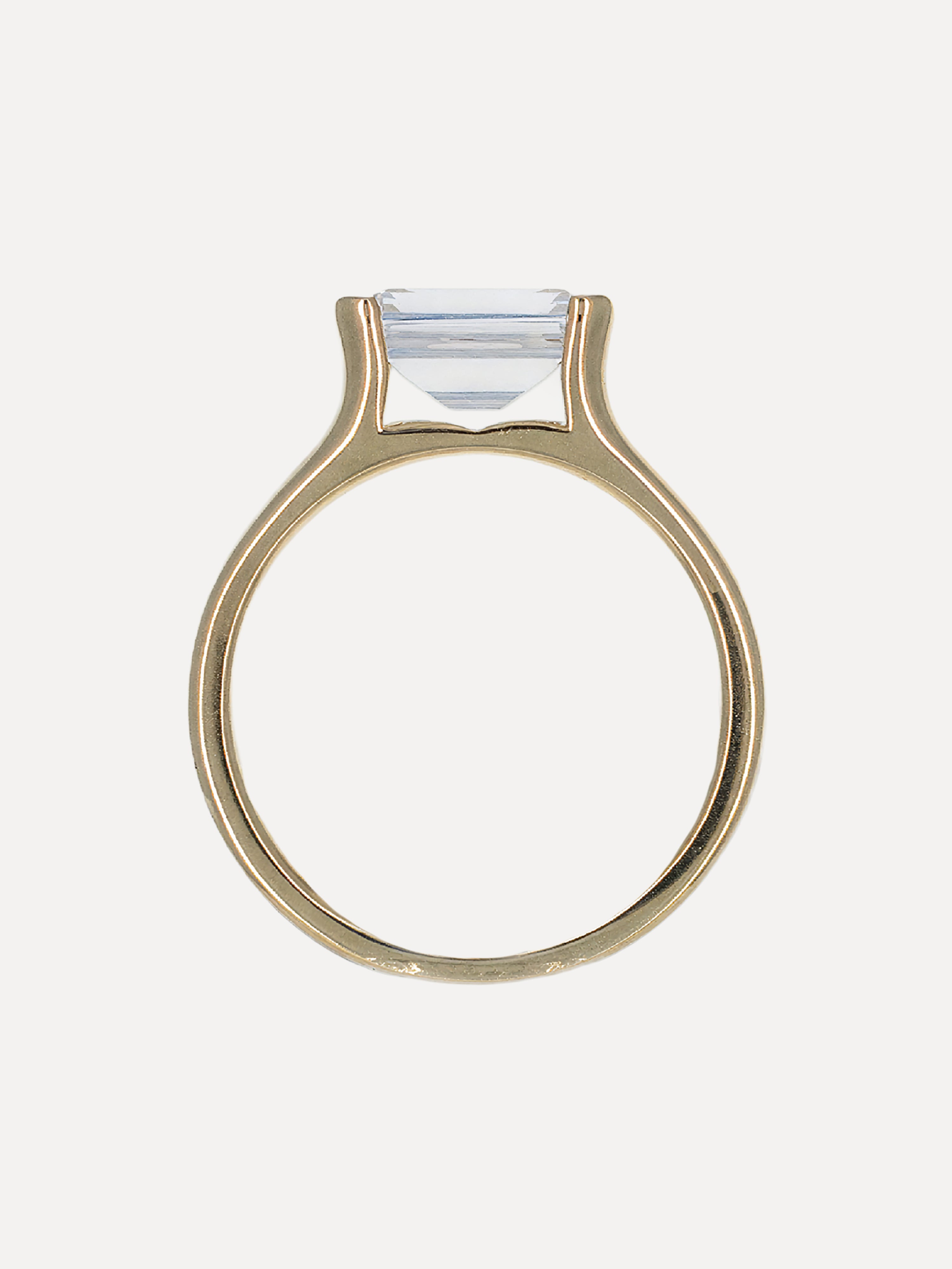 14K East-West Half Bezel Diamond Engagement Ring