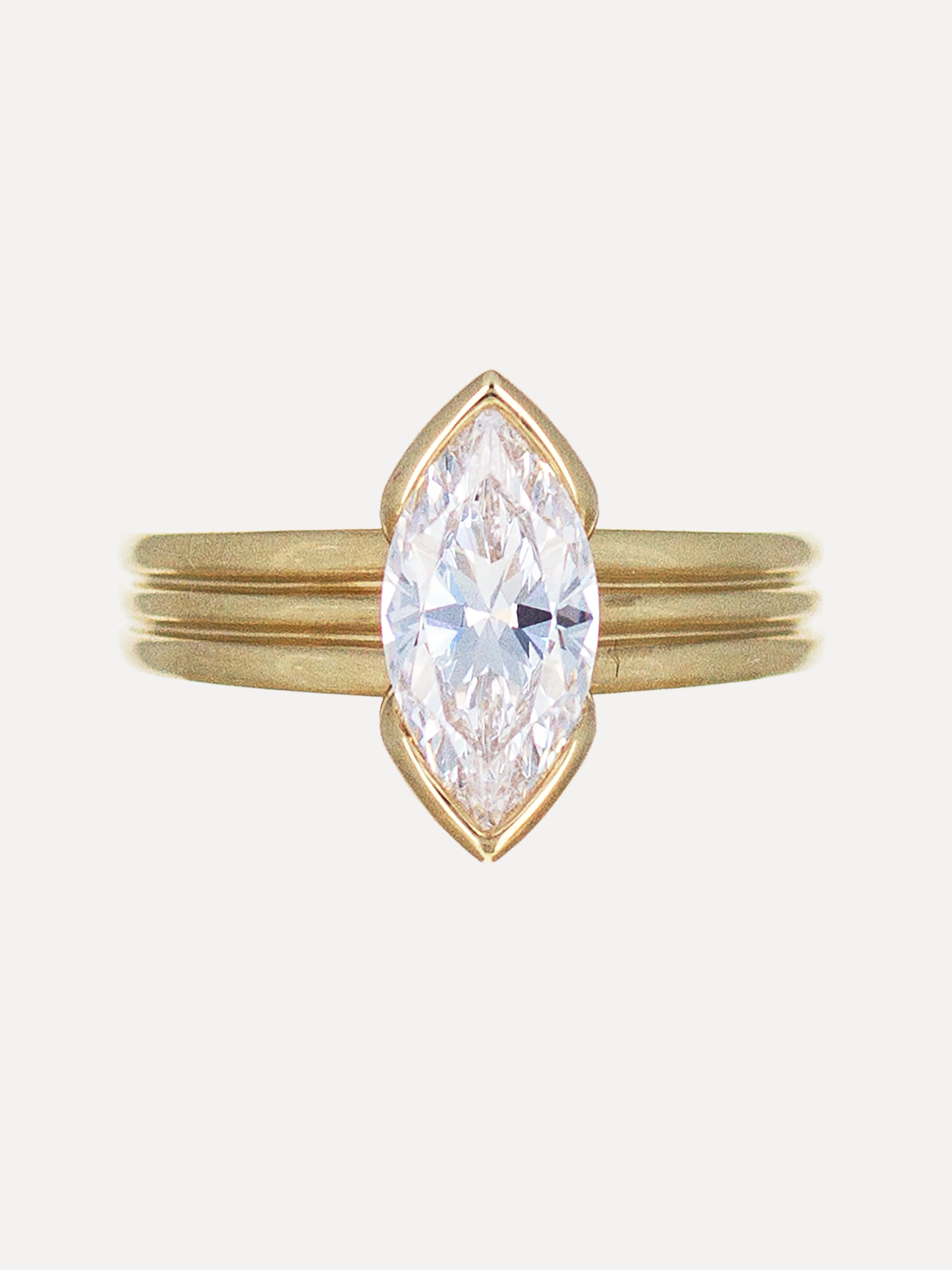 14K Thalia Marquise Solitaire Engraved Engagement Ring