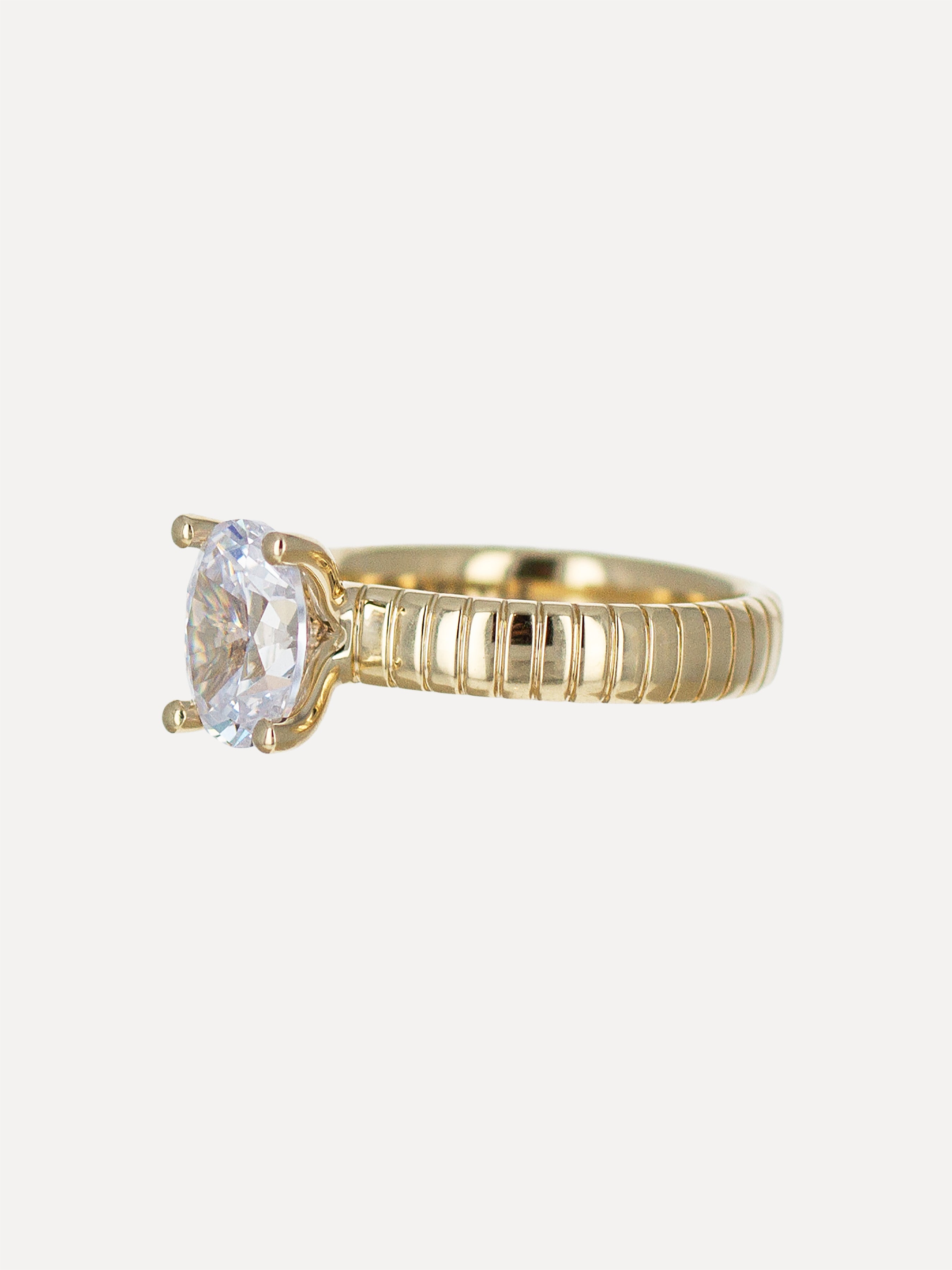 14K Marin Oval Solitaire Engraved Engagement Ring