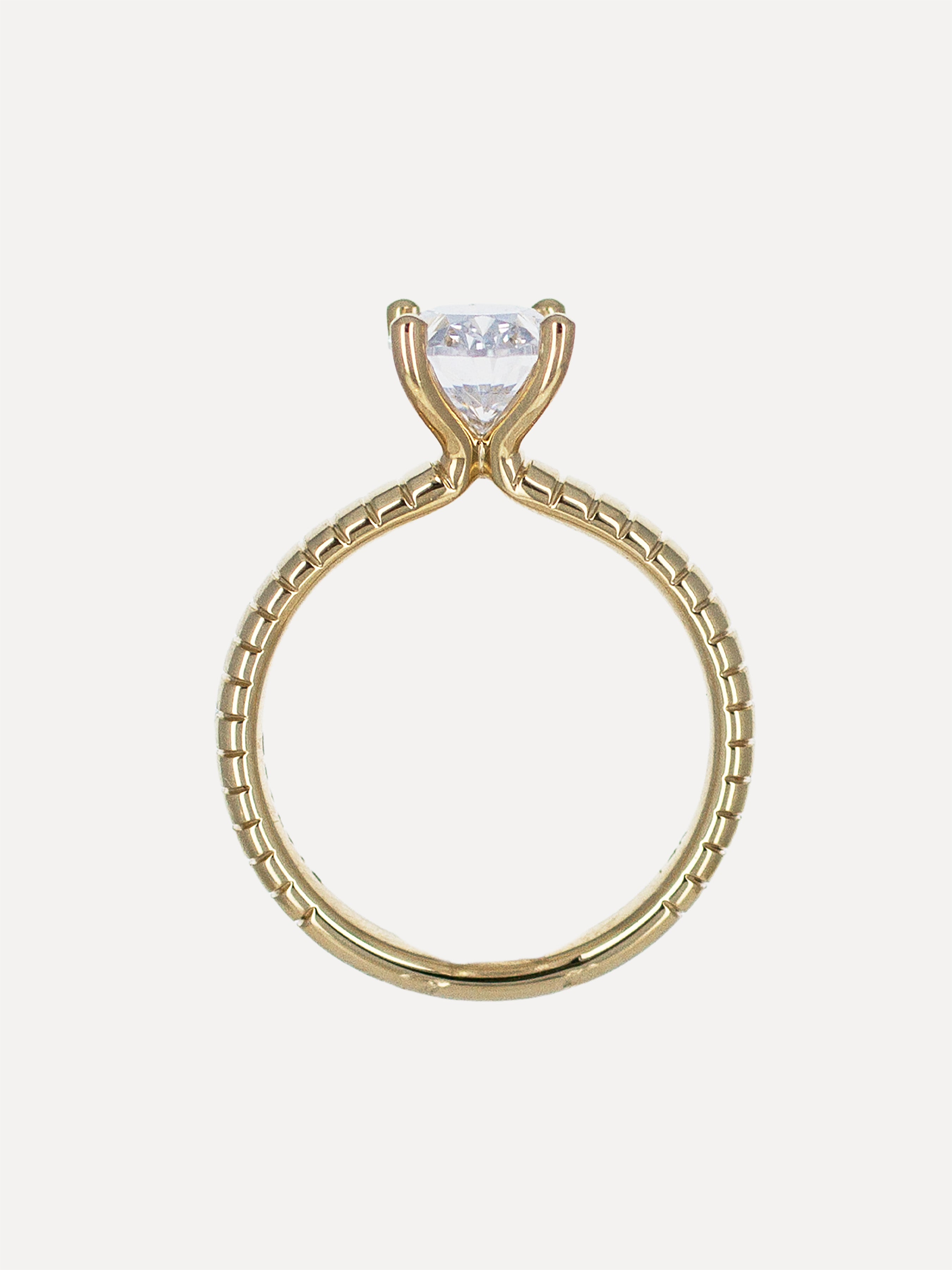 14K Marin Oval Solitaire Engraved Engagement Ring