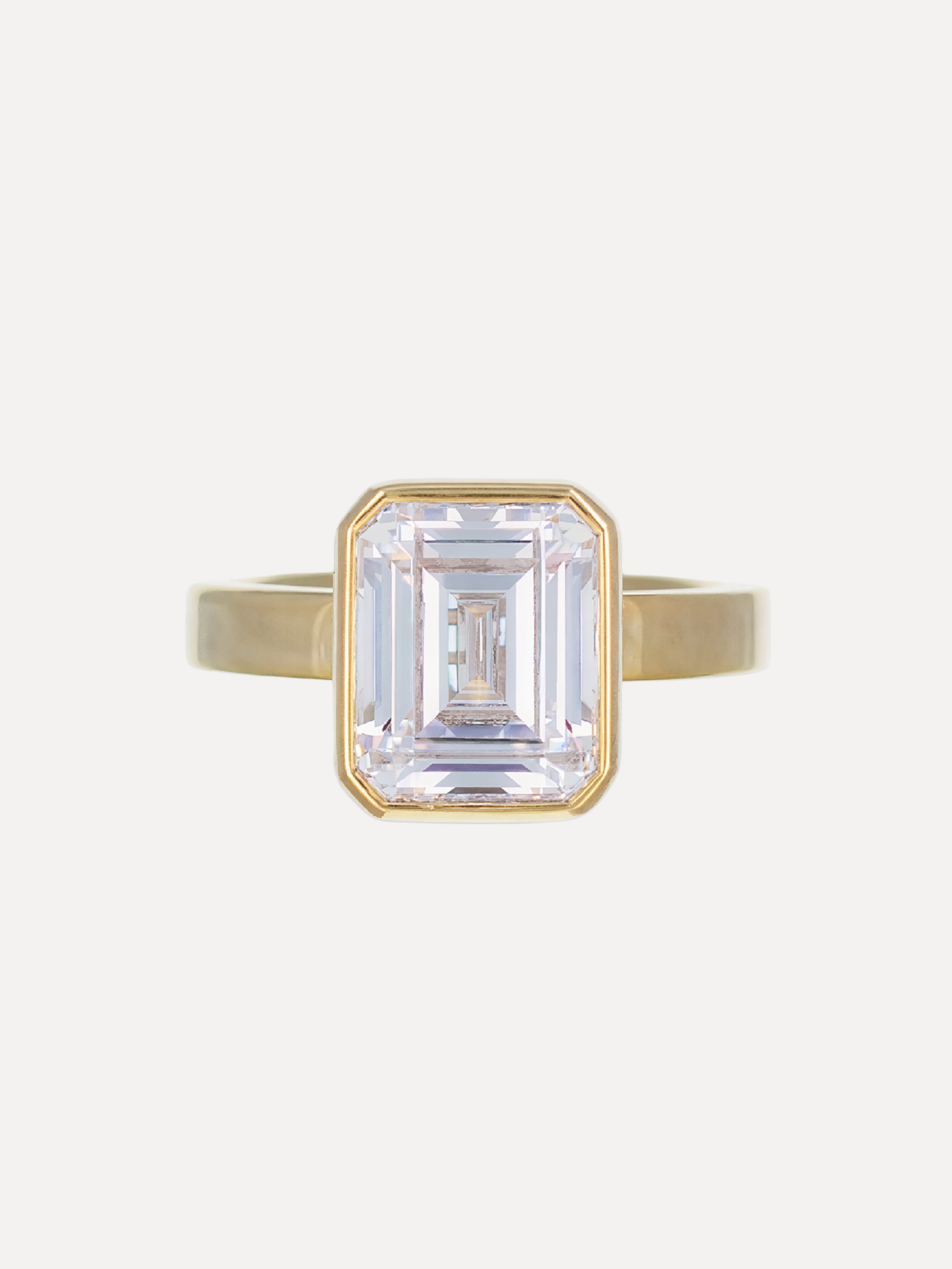 18K Hidden Halo Emerald-Cut Diamond Engagement Ring
