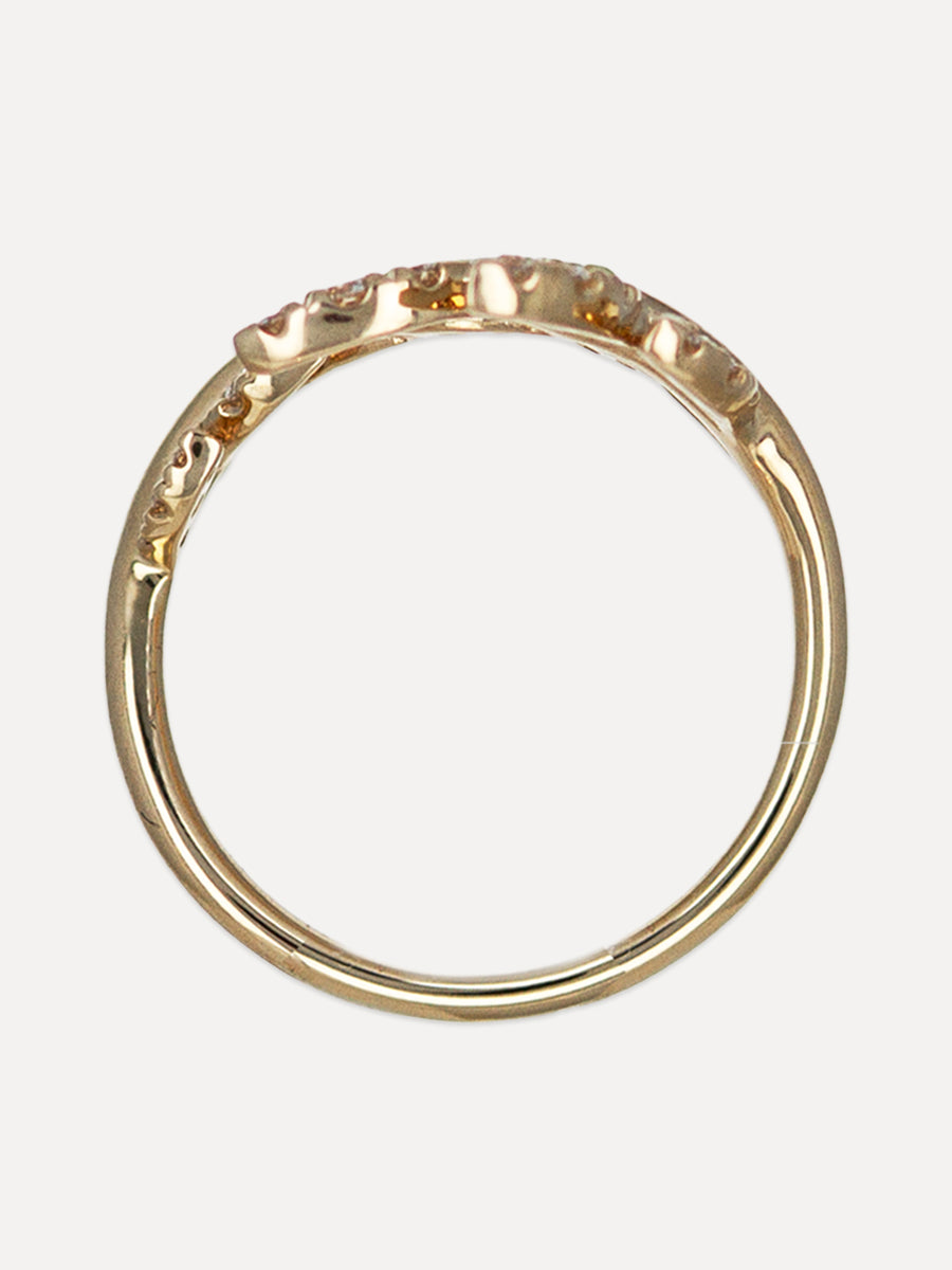 14k Diamond Laurel Leaf Ring