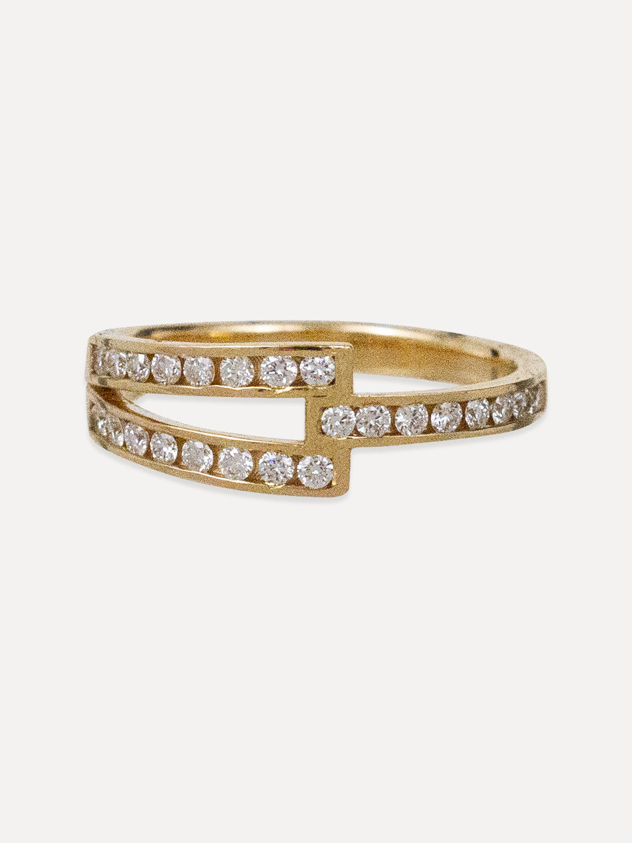 14K Diamond Puzzle Piece Ring