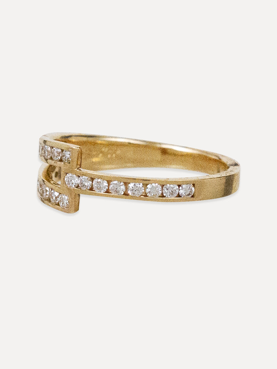 14K Diamond Puzzle Piece Ring