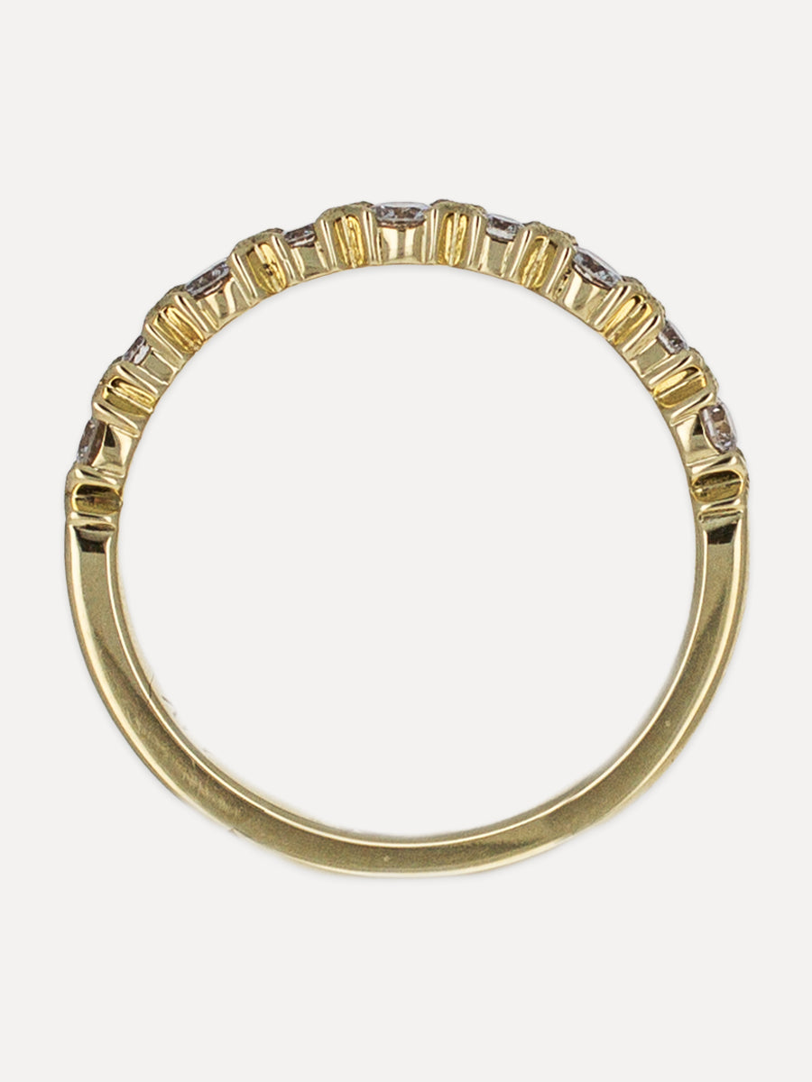 14K Criss-Cross Diamond Stackable Band