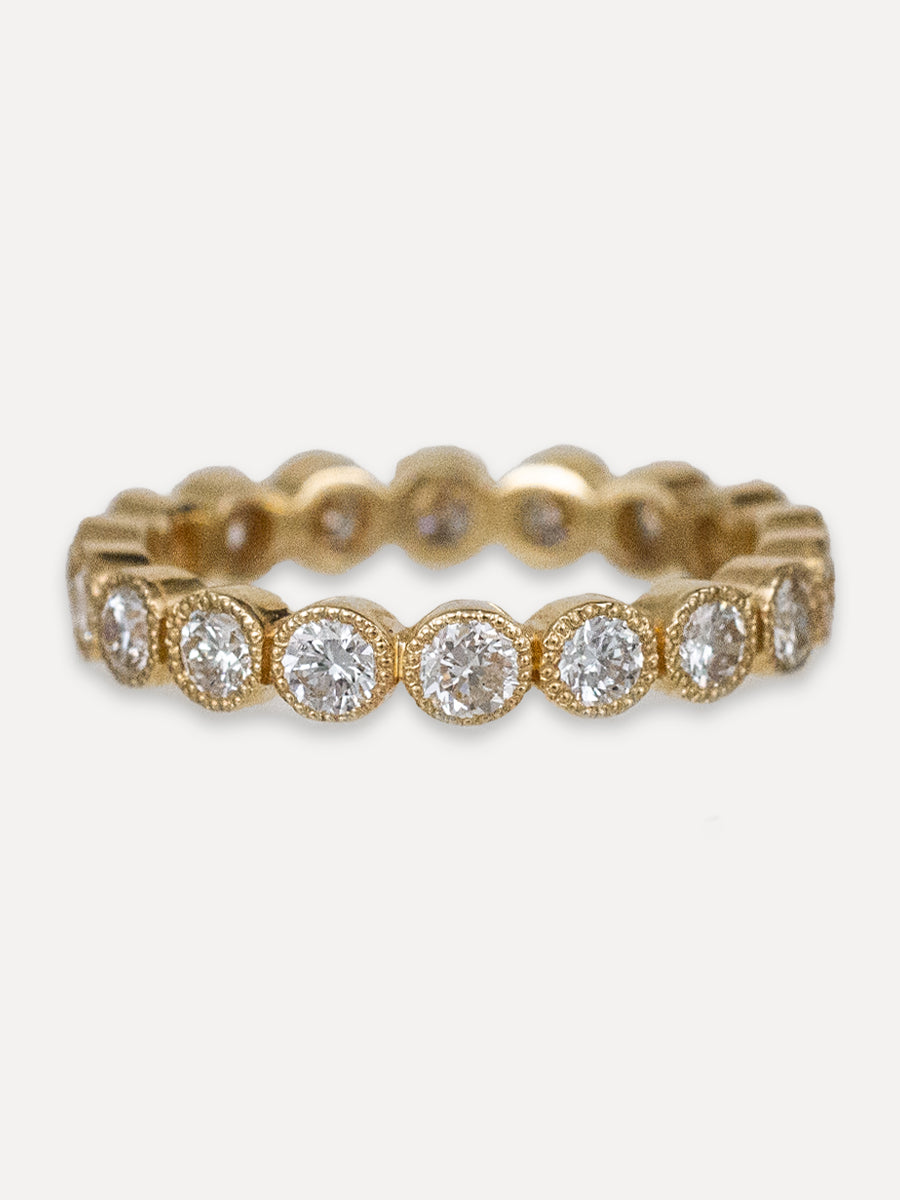 14K Round Diamond Bezel Eternity Ring