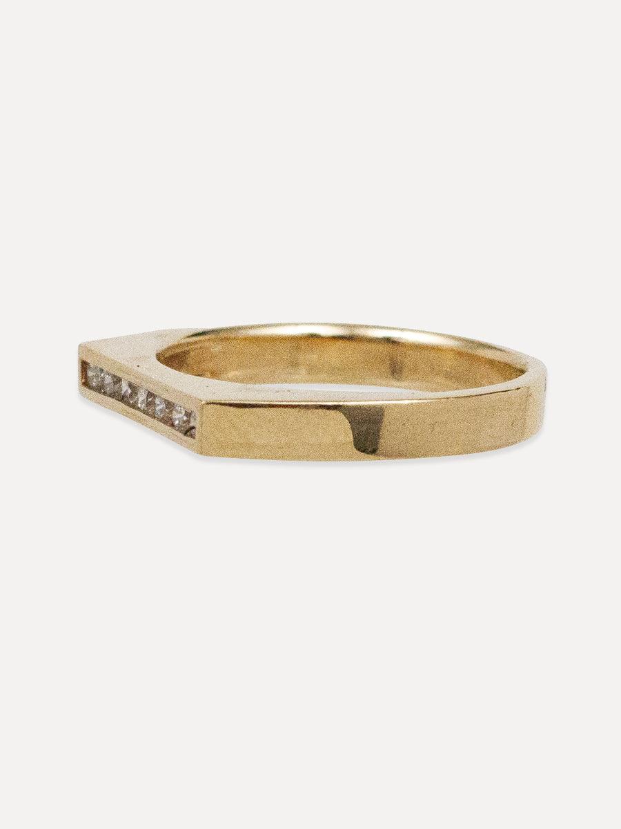 14K Diamond Puzzle Piece Channel-Set Ring