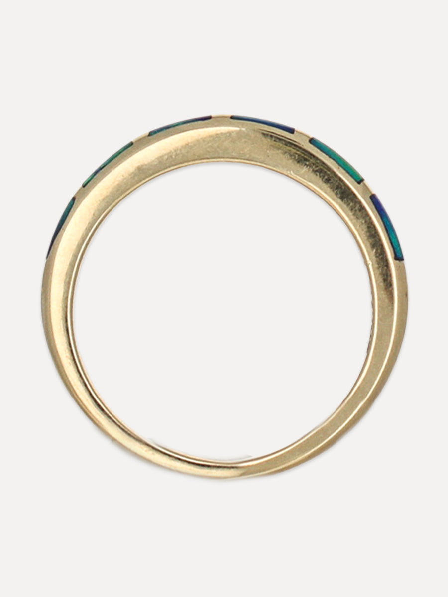 14K Opal Inlay Stacking Band