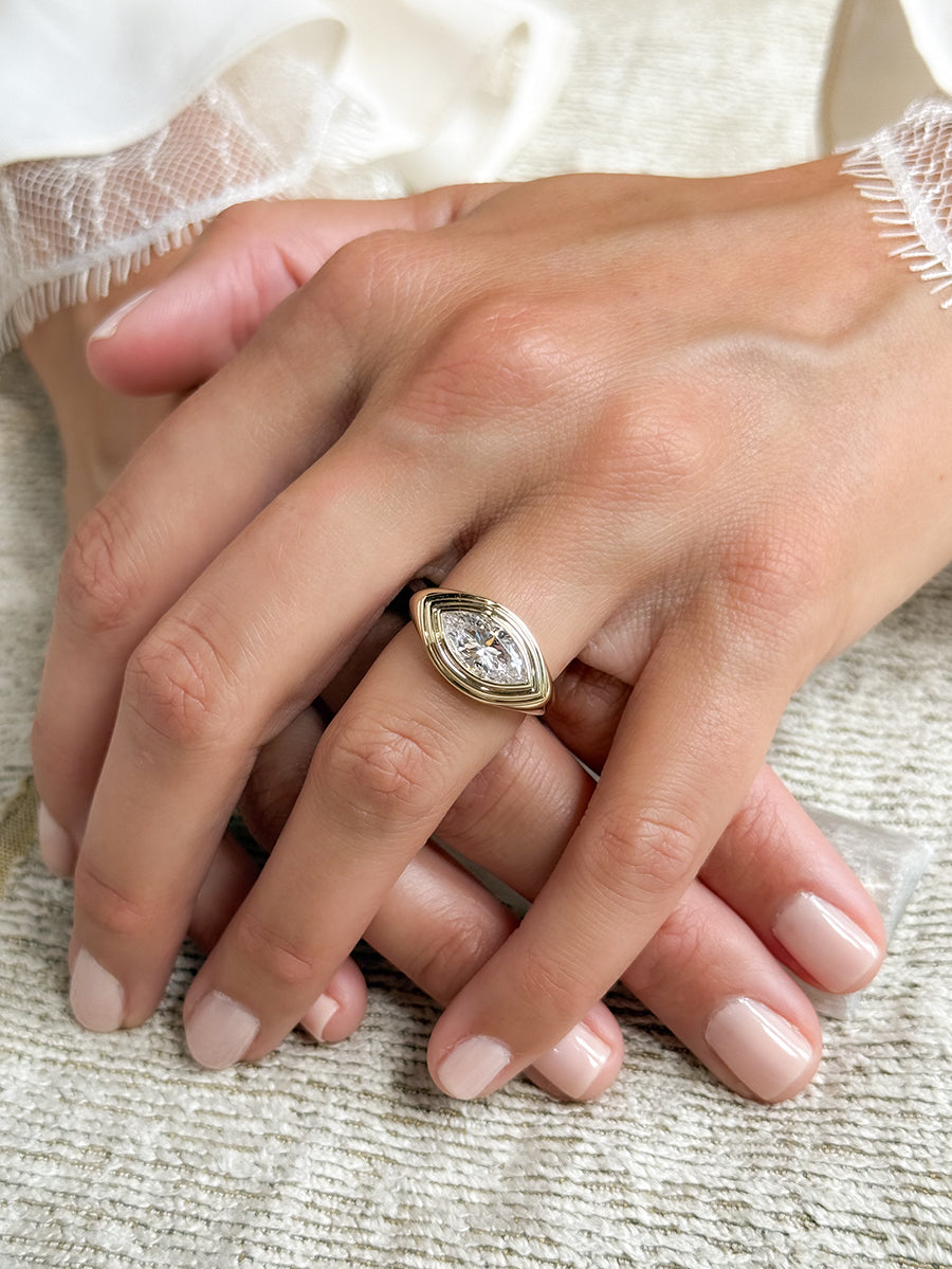 14K Marquise Shell Auravie Engagement Ring