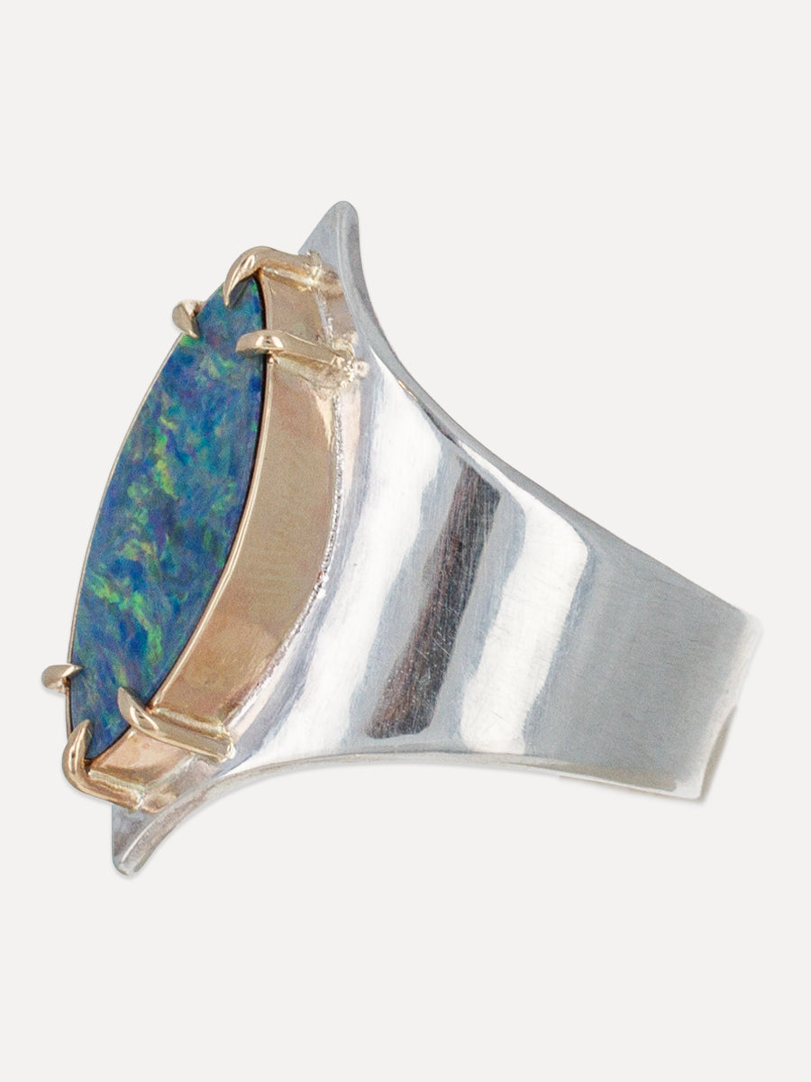14K Gold & Silver Opal Oracle Ring