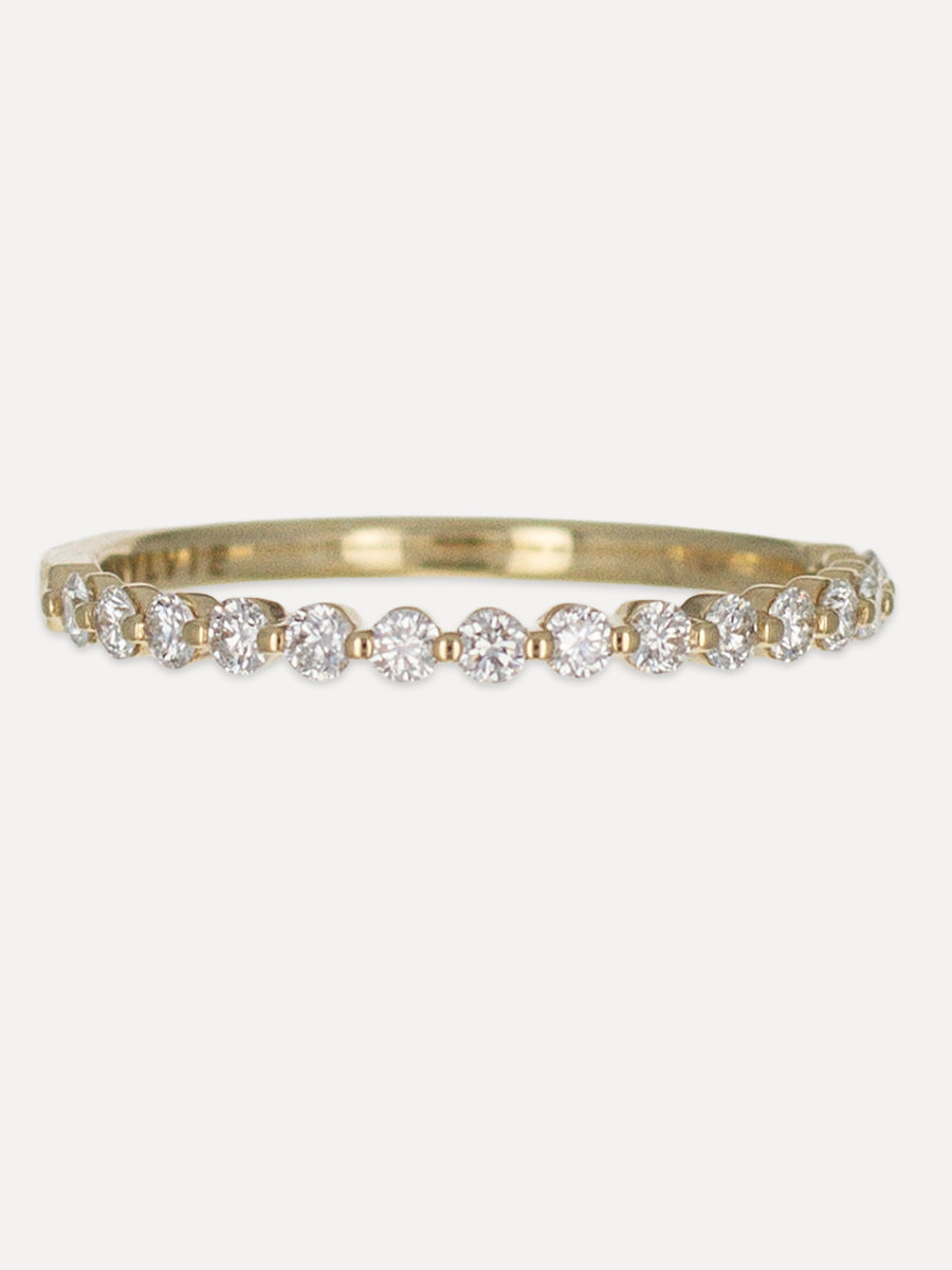 14K Single Prong Halfway-Set Diamond Band