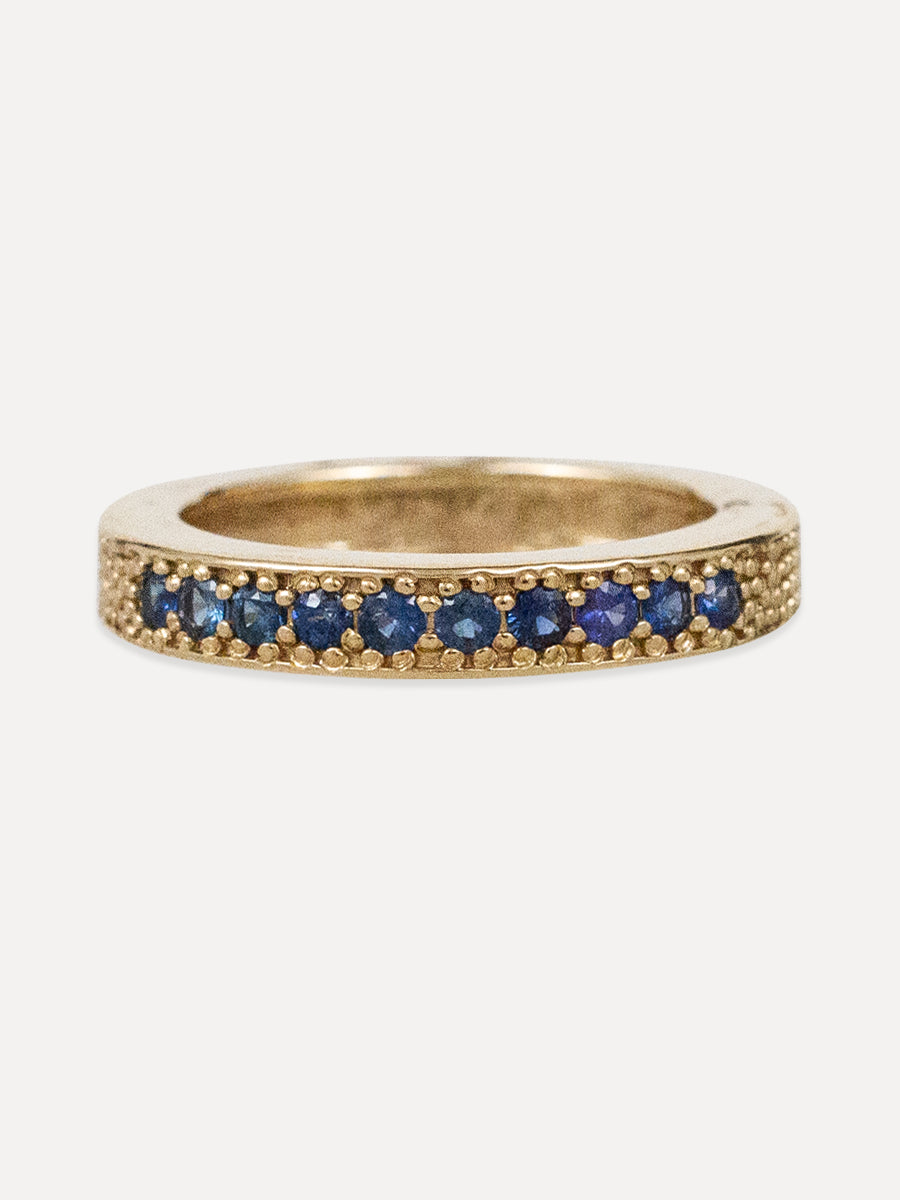 14K Puzzle Piece Beaded Band