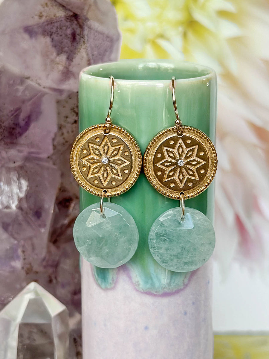 Sun Lotus Coin Earrings