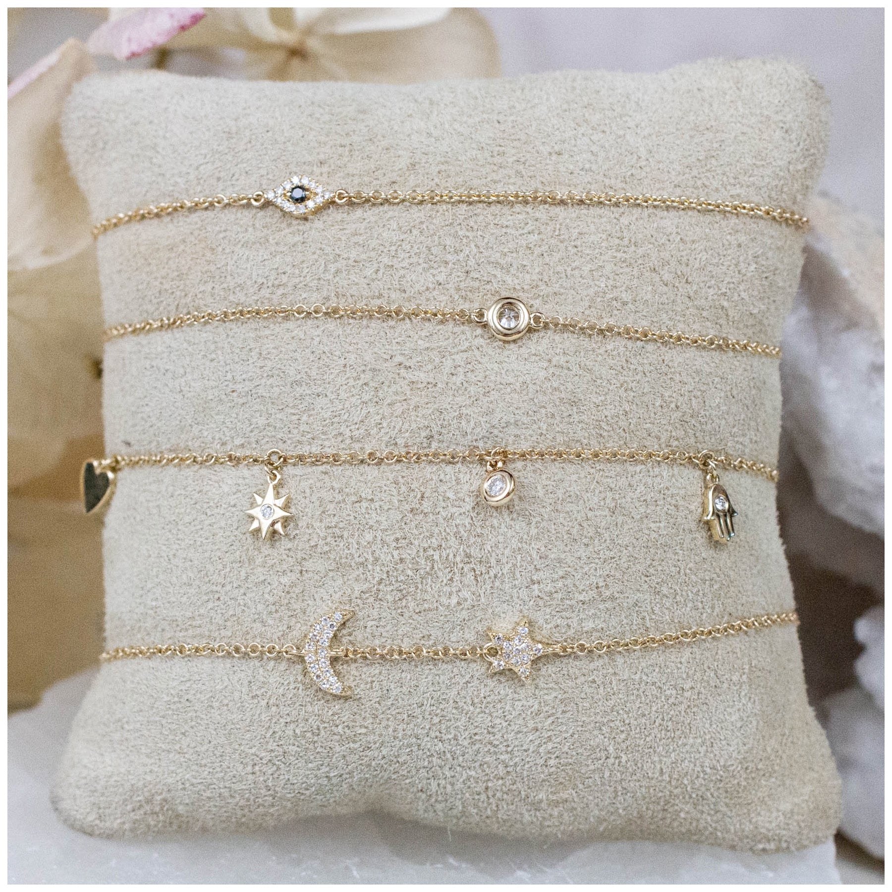 14K Diamond Constellation Charm Bracelet